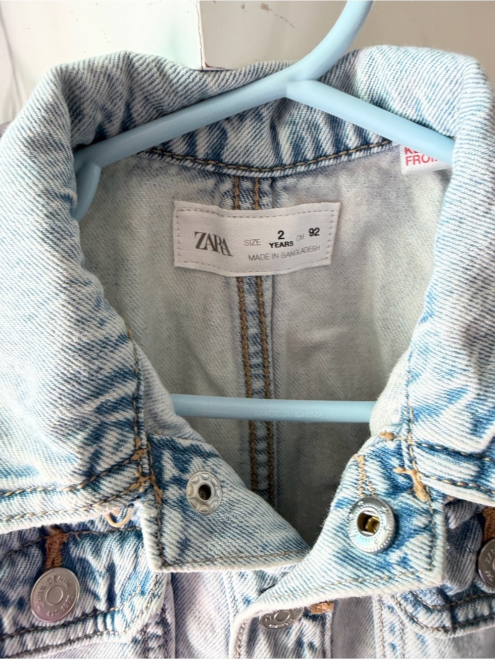 ZARA Light Blue Acid-Wash Denim Jacket